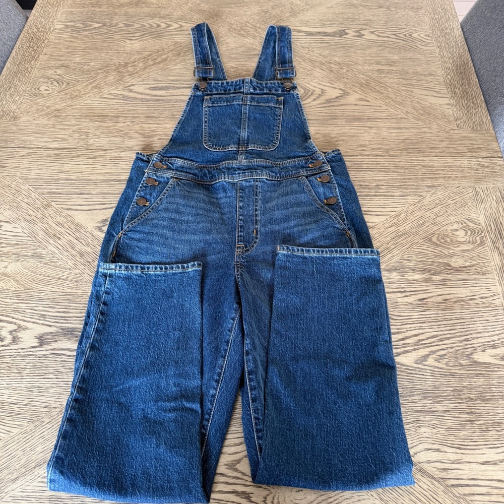 J.Crew Womens Denim Overalls Blue Wash Straight Leg AW399 XS New With Tags